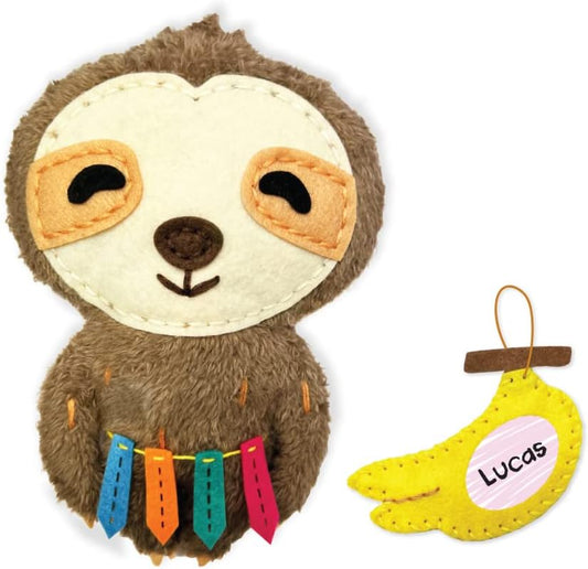 C.S. Kids Magic World DIY Personalised Sewing Kit - SA18 My Sloth |Frist Sewing Arts & Crafts Gifts | Educational Sewing Kit for Kids (Safety Needle & Instruction Included)