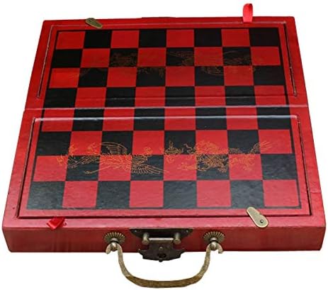 Professional International Chess Game Version Wooden Chess Classic Standard Folding Antique Terracotta Chess Board Game