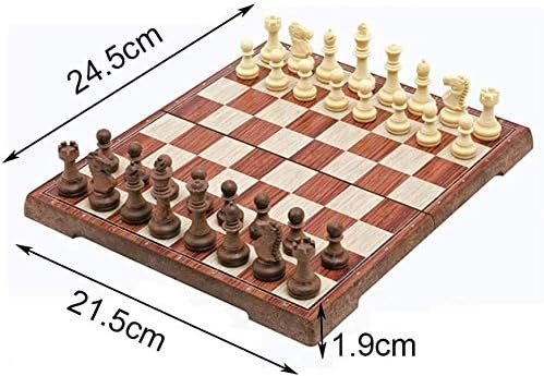 Glass Chess Game Set Adult Folding Magnetic Chess, 24.5 X 21.5 X 1.9 cm Plastic Chessboard, Educational Leisure and Entertainment for Children, Especially for Student Competitions