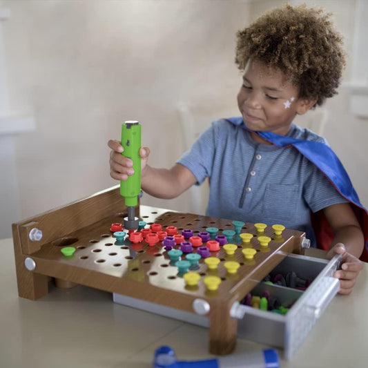 Design & Drill My First Workbench, Drill Toy, STEM & Construction, 125 Pieces, Ages 3+