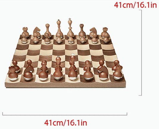 Chess Board Set High-end Chess Solid Wood Chessboard Tumbler Swing Chess Set Board Game for Gift 41x41x8cm/16.1x16.1x3.1 in Chess Sets