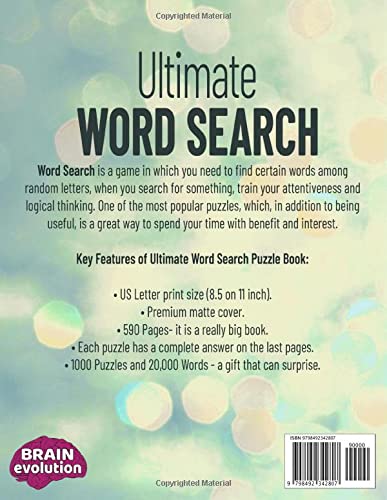 Ultimate Word Search Puzzle Book: 1000 Puzzles for Adults and Teens with Full Solutions