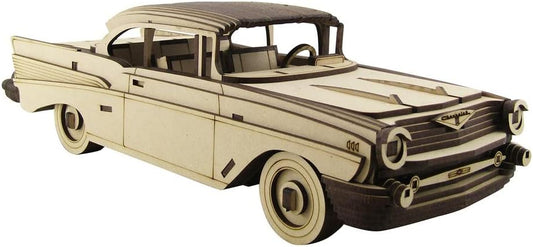 3D Wooden Car Puzzle, C. Bel Air 1957 Wooden Puzzle, Pieces of Classic Legend, 170 Pcs