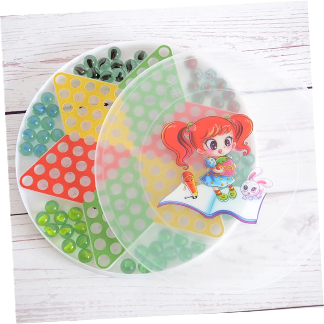 3pcs Marbles for Kids Wooden Chess Board Kids Suit Intelligence Chinese Draughts Hexagonal Checkers Board Game Kids Educational Toy Chess Game for Kids Intelligence Toy for Kids