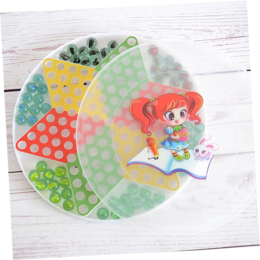 3pcs Marbles for Kids Wooden Chess Board Kids Suit Intelligence Chinese Draughts Hexagonal Checkers Board Game Kids Educational Toy Chess Game for Kids Intelligence Toy for Kids