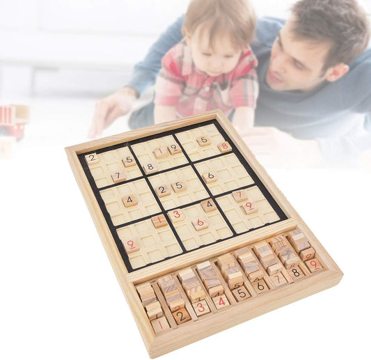 Number Puzzle Toy, Wooden Children's Adult Sudoku Game Board, Parent-Child Number Toy