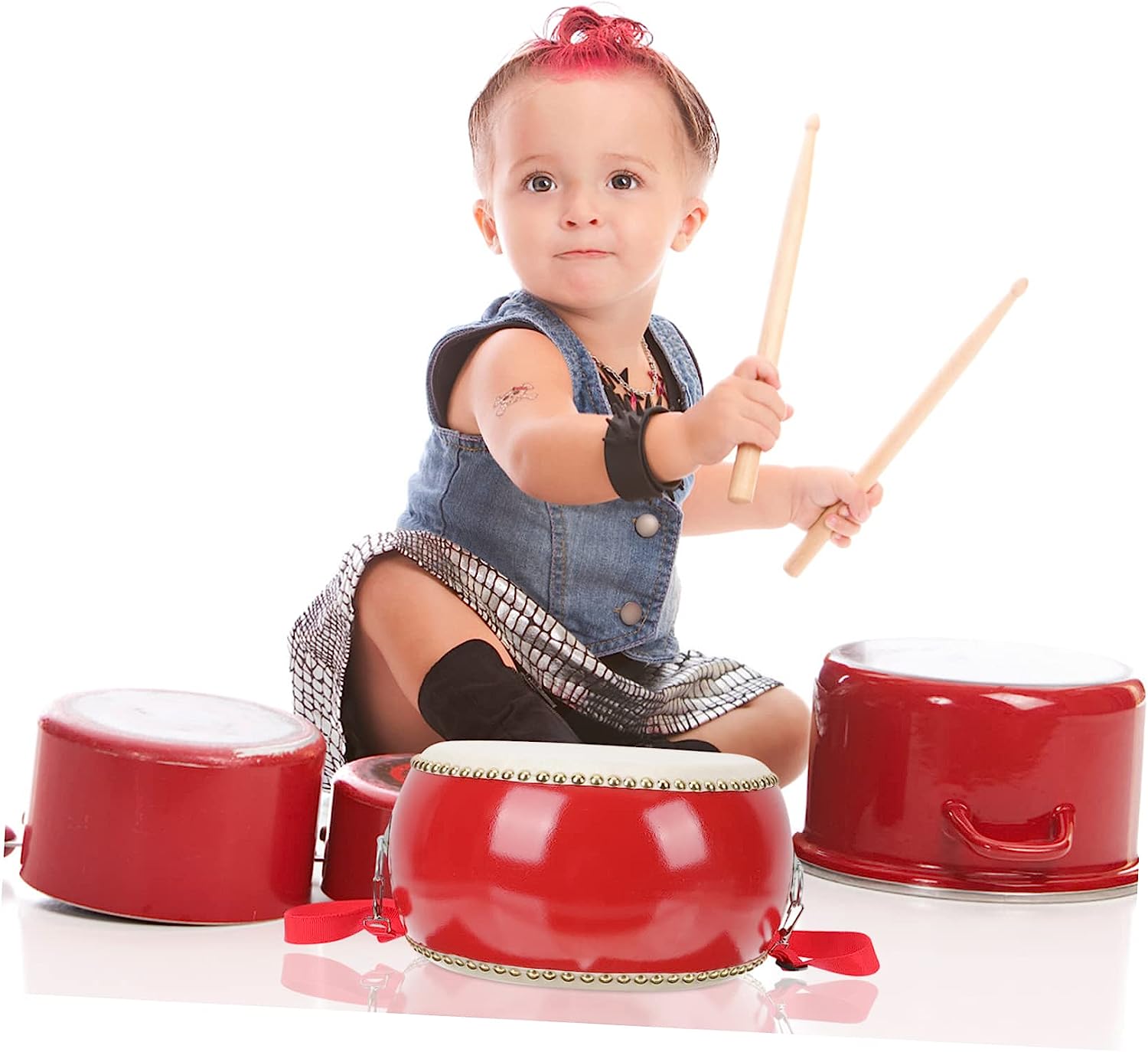 1 Set Cowhide Drum Percussion Drum Year of The Rabbit Drum Performance Drum Toys for Infants Kids Educational Toys Toddler Drum Set Drums Percussion Toy Child Drum Music