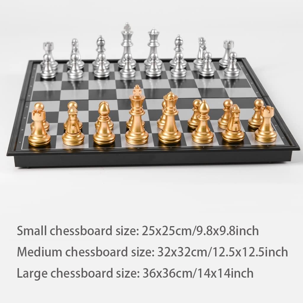 Chess Game Set Chess Set Chess Board Set Magnetic Chess Set Wooden Chess Set With Folding Chess Board, Chess Pieces, & Storage Box,Chess Set Wood Board Game Chess Board Game Chess Game ( Color : 32cm
