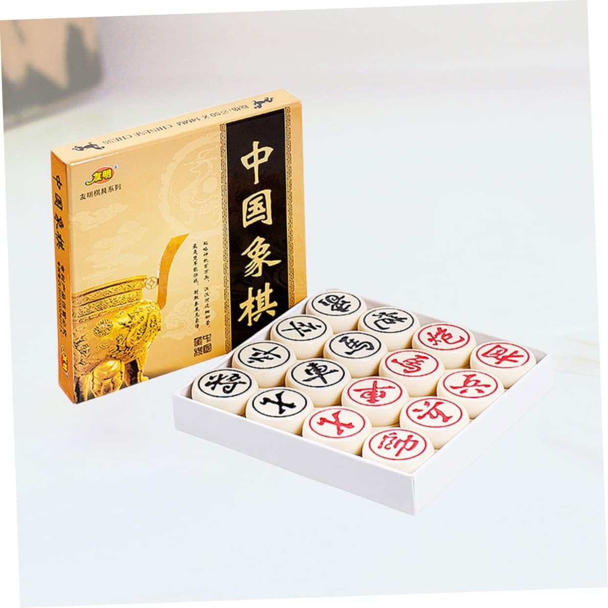 3D Chess Wooden Chess Board Chinese Chess Xiangqi Chinese Chess Brain Toys Wood Chess Board Wooden Beige 3D Funny Chess High-end Chinese Chess Educational Toy Set Checkerboard Fold