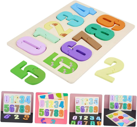 3 Sets Brain Game Number Puzzle Wooden Baby Blocks Wooden Puzzles Counting Puzzle Preschool 123 Wooden Blocks Preschool Math Toy Learning Blocks Toys Preschool Cognition Blocks