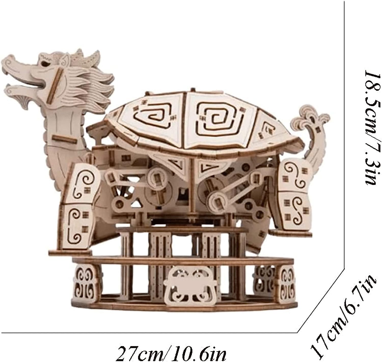 Unique 3D Jigsaw Puzzle Assembling Dragon Turtle 3D Puzzle Model Wooden Puzzle Model Toys Difficult to Assemble Toys Dexterity