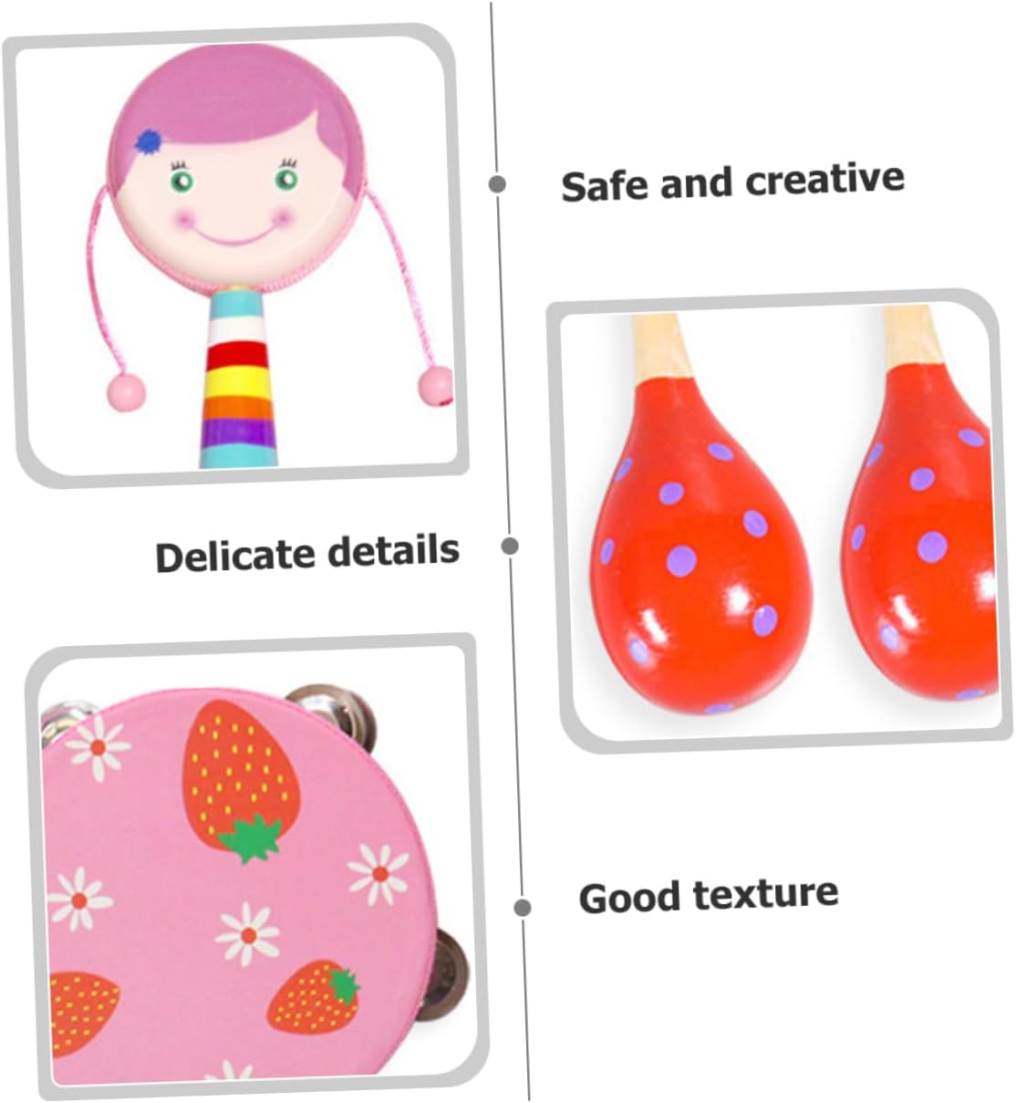 1 Set Orff Instrument Educational Baby Toys Baby Music Toy Educational Toys Toddlers Musical Instruments Musical Instruments Toys Wooden Percussion Tambourine Kids Instrument Toy