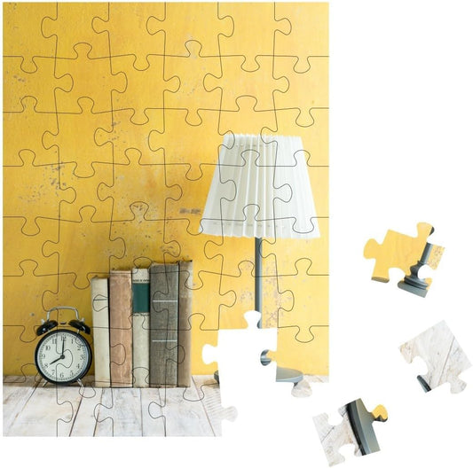 Old Vintage Books on Wooden Table... Jigsaw Puzzle Jigsaw Puzzle with 48 Pieces