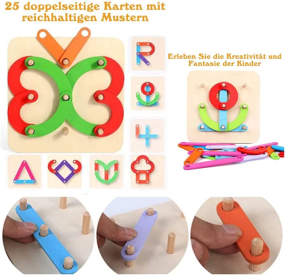 Multifunctional Pillar Collage Toys,Children's Educational Enlightenment Toys,Wooden Numbers and Letters Construction Activity Set,for Kids