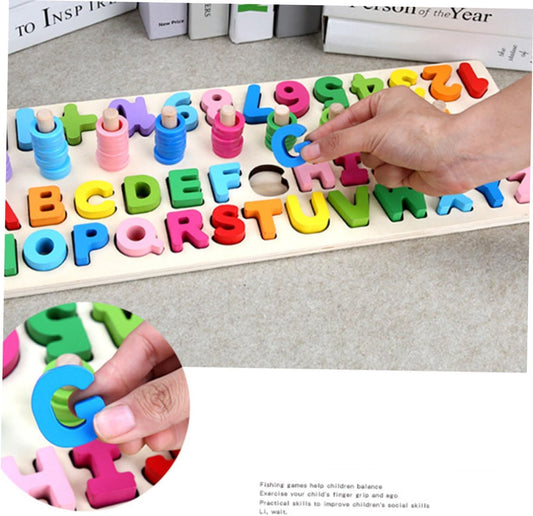 2 Sets Kids Wooden Toys Kids Wooden Puzzles Kids Educational Toys Wood Jigsaw Early Learning Toys Wooden Puzzle Toys Bamboo Logarithmic Board 800g Triple Wood Toys Educational Toys