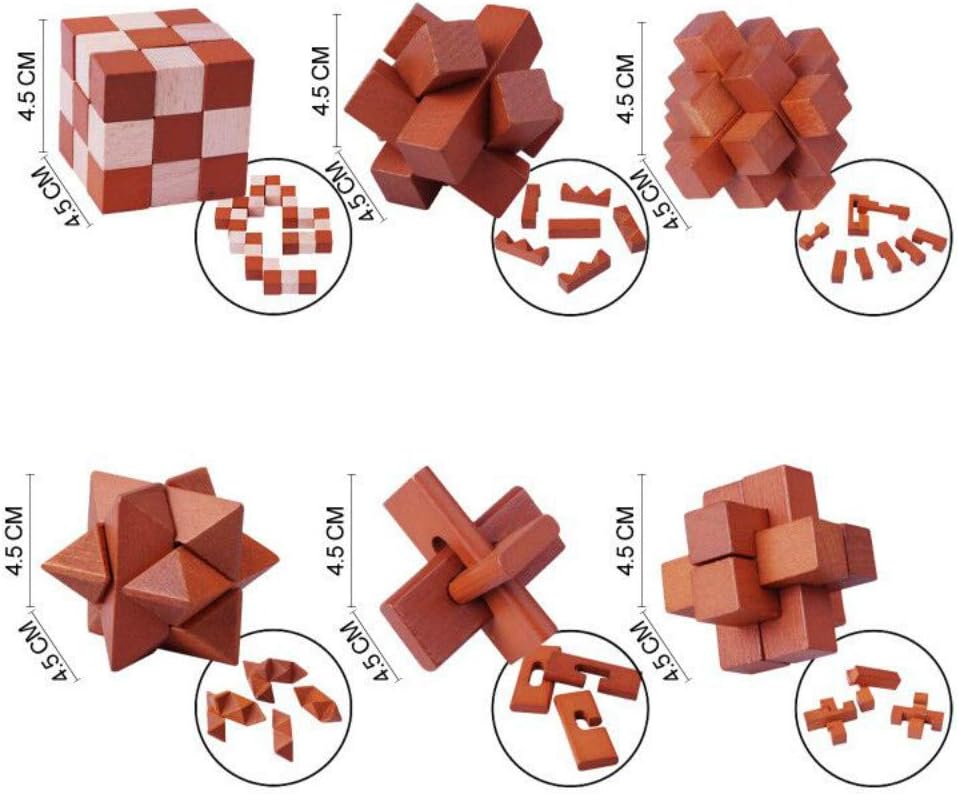 Brain Teaser Puzzles 3D Children's Adult IQ Test Puzzles for Unlock Interlock Puzzle Wooden Toys