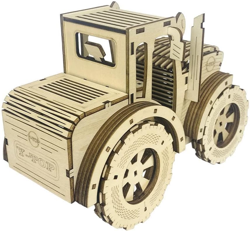 Children's Educational Wooden Toys DIY Engineering Vehicle 3D Three-Dimensional Puzzle Parent-Child Interactive Assembly Model