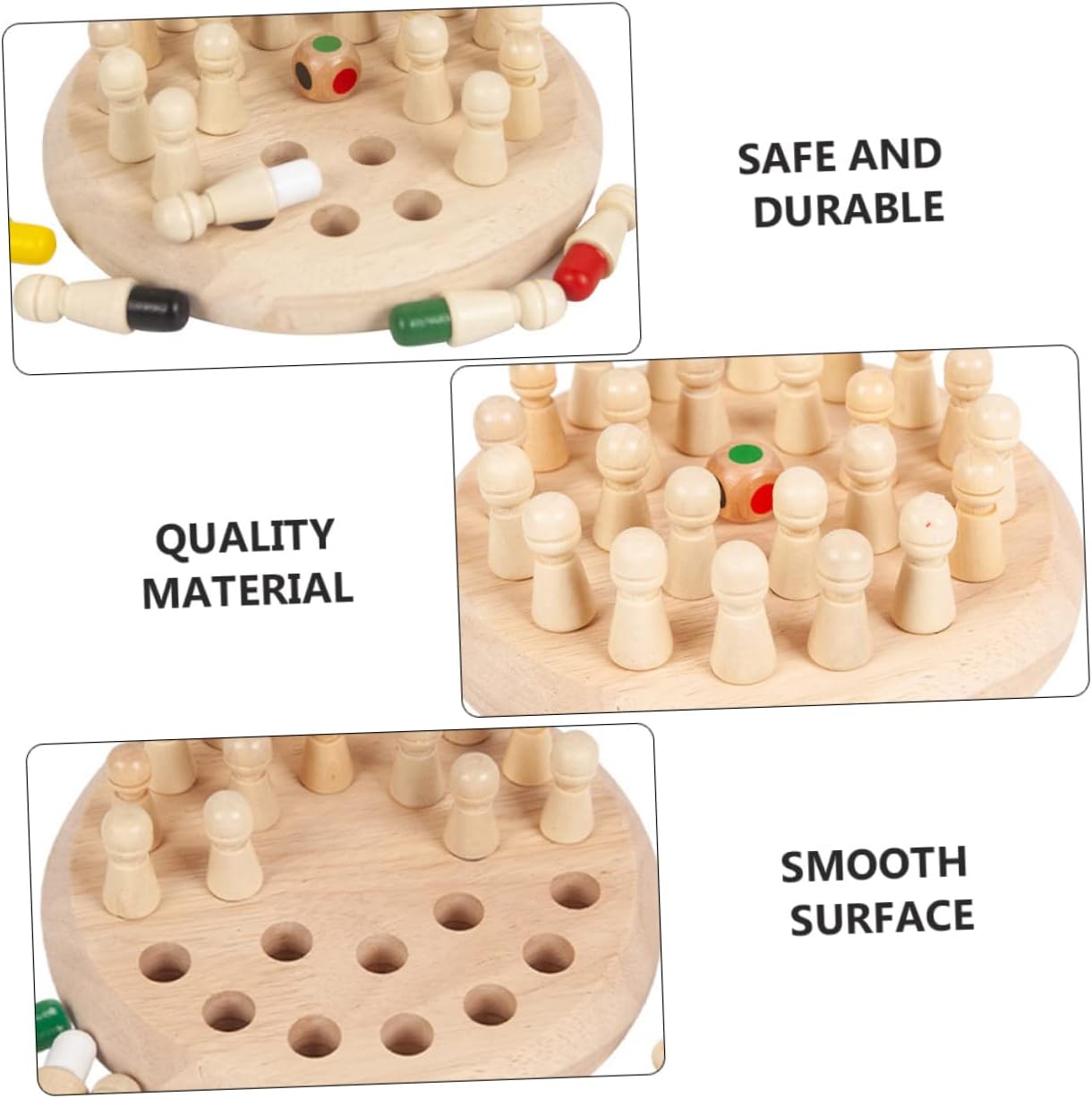 2 Sets Children's Memory Chess Kids Wooden Toys Magnetic Toys Wood Toys Memory Chess Toy Kids Suits Chess Board Table Game Educational Chess Plaything Children Game Chess Set China