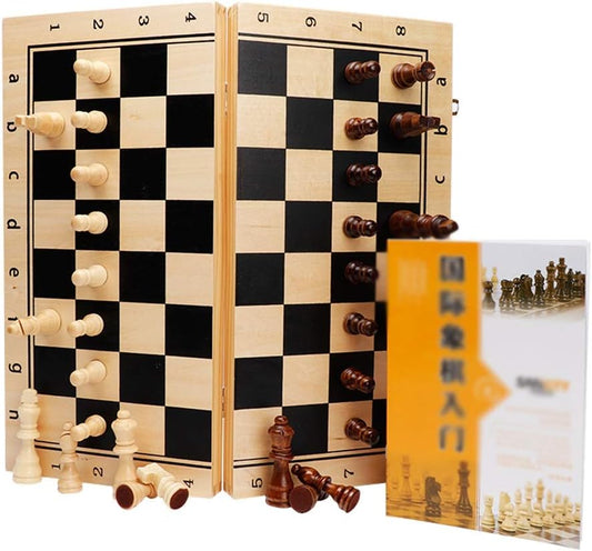 Chess Board Set Magnetic Travel Chess Set with Folding Chess Board Educational Toys Solid Wood Chessboard for Kids and Adults Gifts Chess Sets