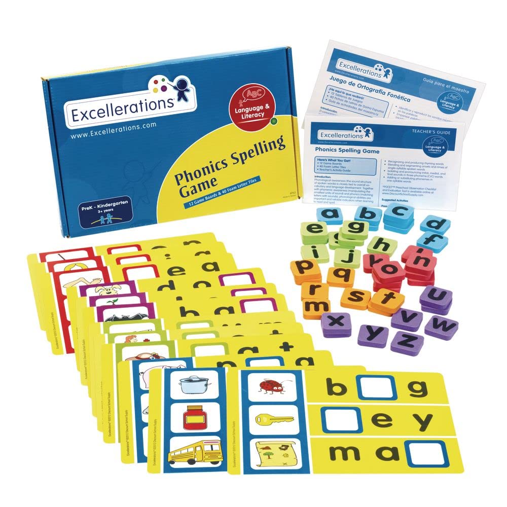Phonics Spelling Game for Kids and Classrooms Classroom Activity (12 Game Boards) (Item # PSG)