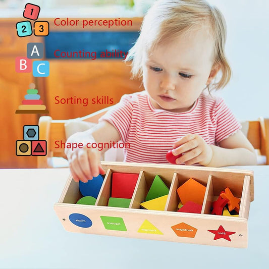 Toys for 2 Year Old Wooden Shape Sorter Color Matching Toys-Learning Sorting Toys for Toddlers,Fine Motor Skill Toys,Early Educational Toy Gift for 1 2 3 Year Old Boy Girl