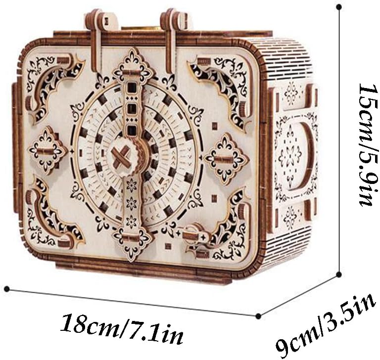 Assembled Puzzle 3D Puzzles Wooden Puzzle Box Decor Model Kits Engraved Musical Box for Puzzlers Ages 14 and Up Toys Birthday Gifts Funny