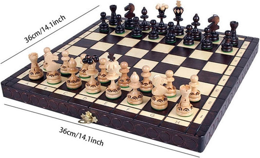 Chess Game Set Chess Set Chess Board Set 14.1" Wooden Chess Board with Pieces，Foldable Travel Chess Game Set for Beginner Portable Ches Chess Board Game Chess Game