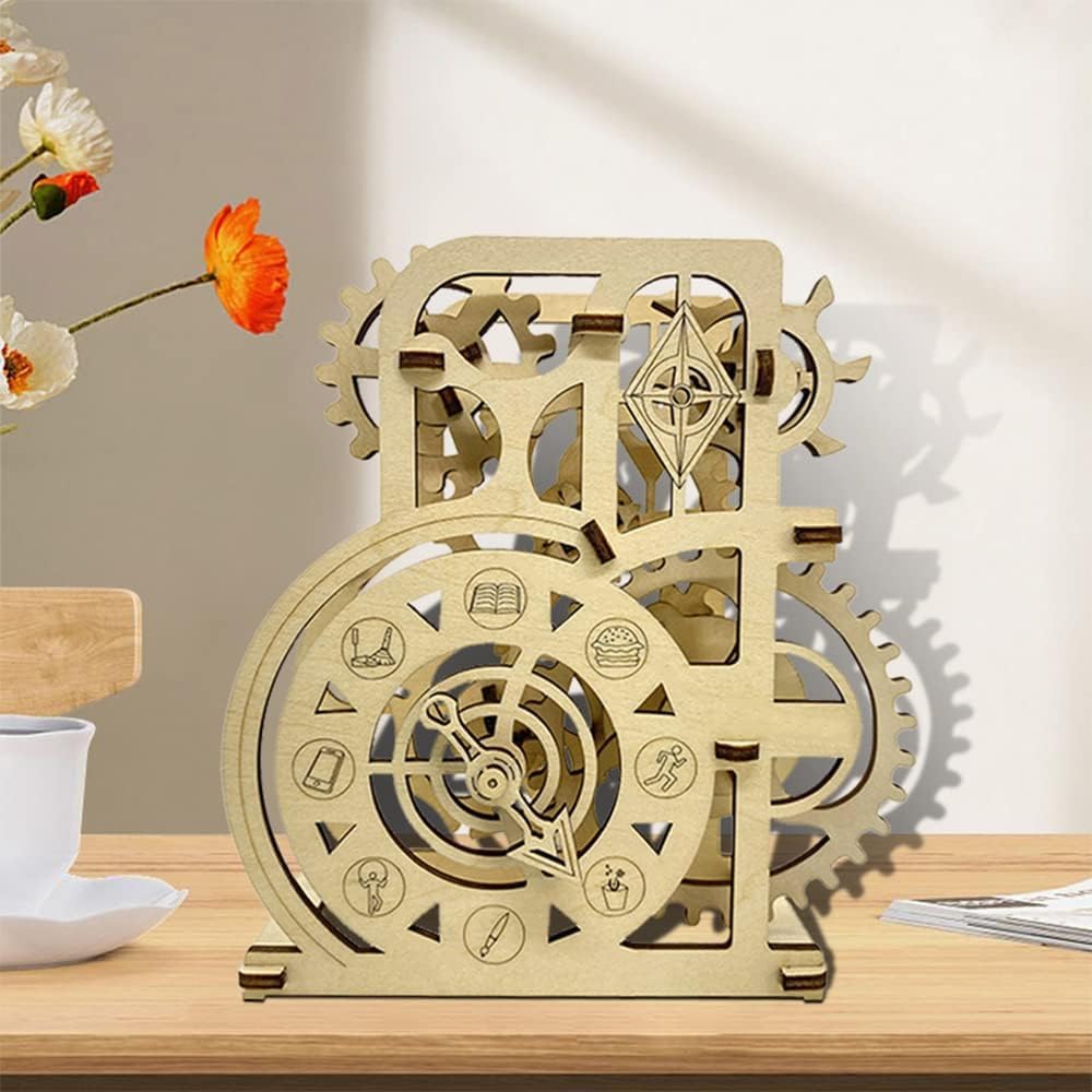 Handmade Puzzle Toys Creative Novelty Toys DIY Lucky Turntable 3D Wooden Jigsaw