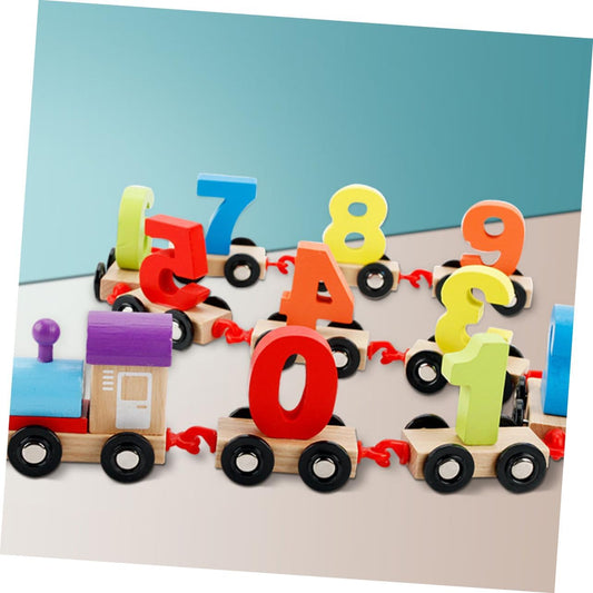 2 Pcs Trains for Kids Mini Toy Kids Wooden Toys Intelligence Building Block Train Toy Kids Early Educational Toys Mini Wood Train Toys Small Train Wooden Ball Blocks Combination