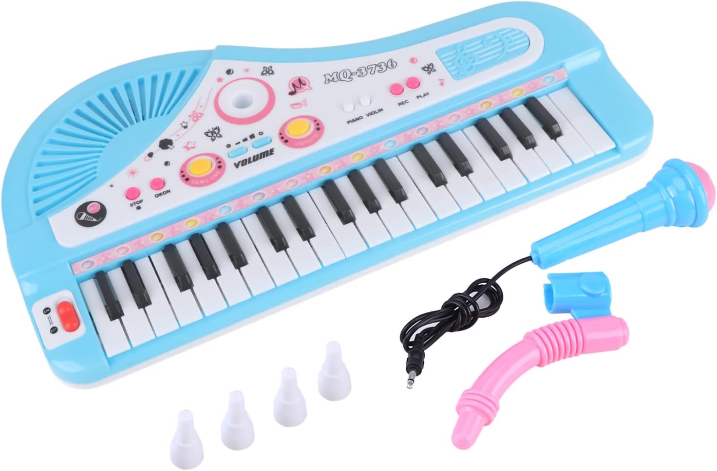 37 Keys Piano for Kids, Kid Electronic Piano Keyboard with Microphone 37 Keys Educational Instrument Toy Gift, Portable Music Keyboard Electronic Pianos Learning Musical Toys