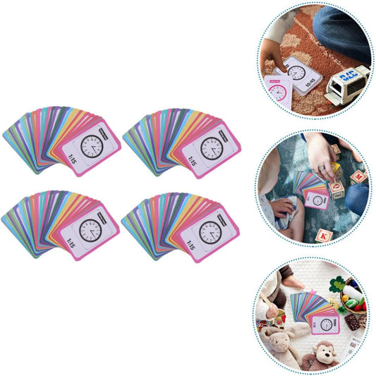 4 Boxes Digital Toy Clock Model Kids Clock Learning Clock Kid Toy Digital Clocks Clock Timer Telling Time Flash Cards Kids Educational Toys Alarm Clock Creative Learning Tool Card