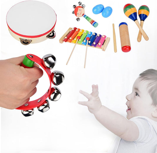 Kids Musical Instruments,13 Pcs Wooden Percussion Instruments,Safety Wooden Music Percussion Toy, Early Education Gifts for Toddlers Children