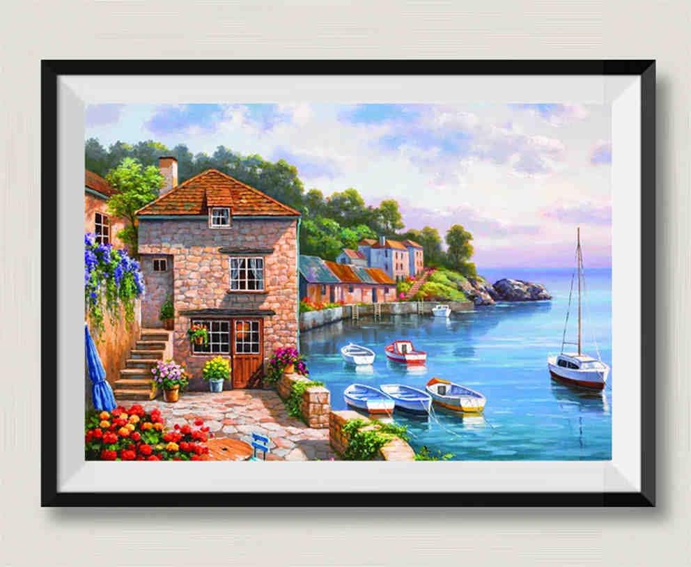 Harbor Gardens, 3000 Piece Wooden Puzzle, Jigsaw Puzzles Educational Game Home Decor Puzzles
