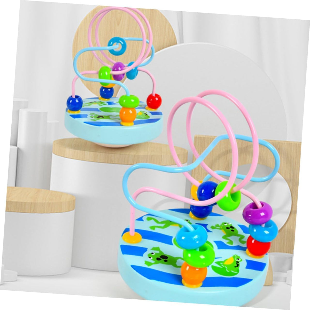 1pc Wooden Beads Toddler Roller Coaster Kids Playset Kids Educational Toys Creative Kid Toys Funny Wooden Toys Kindergarten Toys Puzzle Baby Abacus Toys for Baby Children Wood Toys