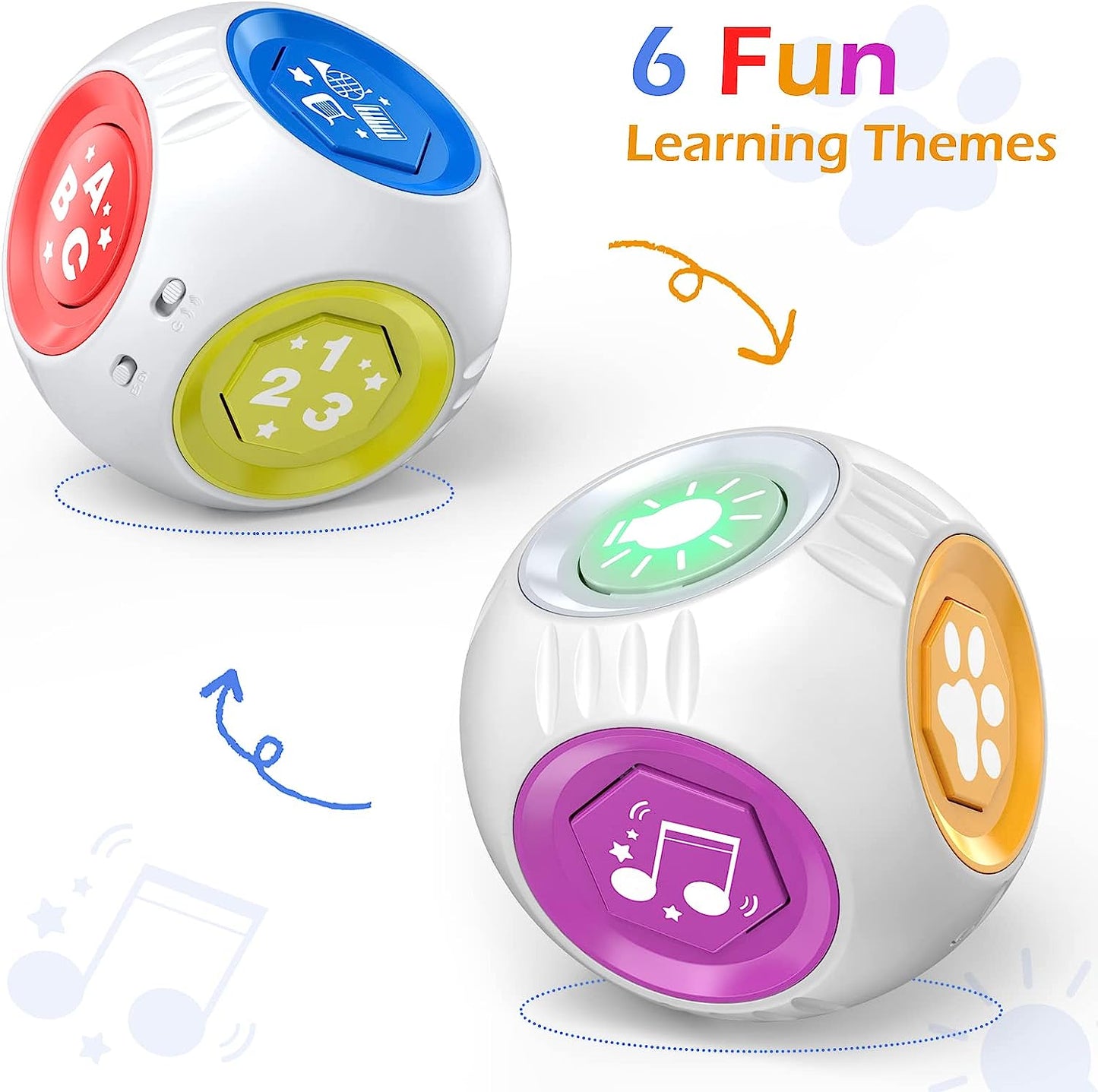 Bilingual Musical Learning Cube Toddler Toys Age 1-2, English Spanish Educational Toy for 1+ Yr 9-12 18 Month Development, First Chris as 1st Birthday Gifts for One Year Old Boy Girl