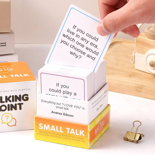 Small Talk | Conversation Starters | Friendly Icebreakers for Friends, Coworkers, Family, Dates, & Acquaintances | Fun for Parties, Road Trips, Vacation Game Night | 200 Cards