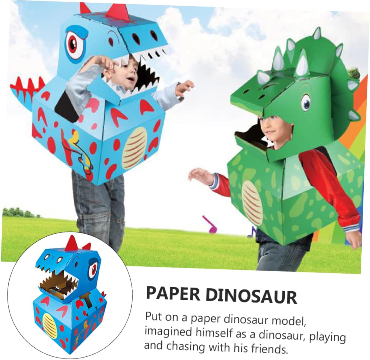 1pc Dinosaur Model Baby Educational Toys Toddler Puzzle Toddler Sleep Sacks Construction Paper Dinosaur Party Supplies Paper Costume Assembly Carton Kids Interactive Toy Animal 3D