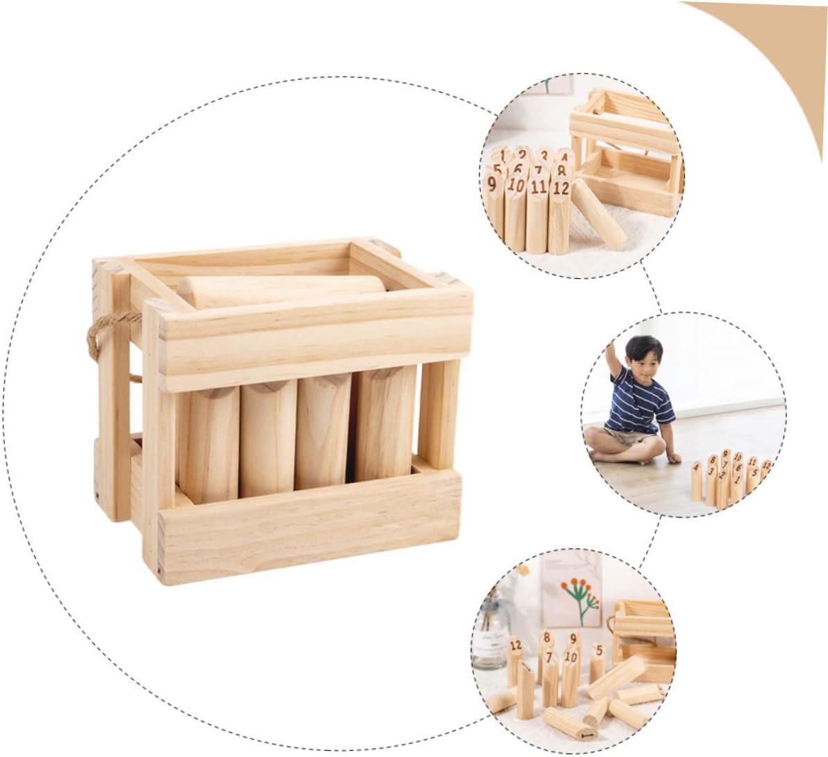 1 Set Throwing Game Outdoor Play Set Kids Educational Toys Outdoor Playset Yard Throwing Game Wooden Numbered Block Tossing Game Set Musical Jump Toss Musical Jump Toss Active Play