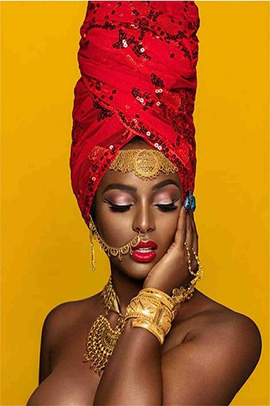 Puzzle 2000 Pieces for Adults Black and Gold African Art Woman Poster Jigsaw Puzzle, Toy for Educational Gifts for Teens and Kids 100 * 70cm