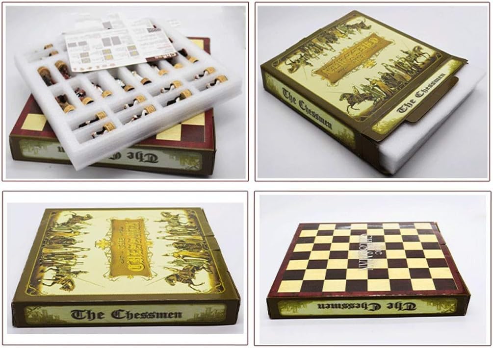 International Chess Solid Wood Chessboard with Storage Chess Figures Ornaments Chess Set Board Game for Dad Children Friends Chess Gifts