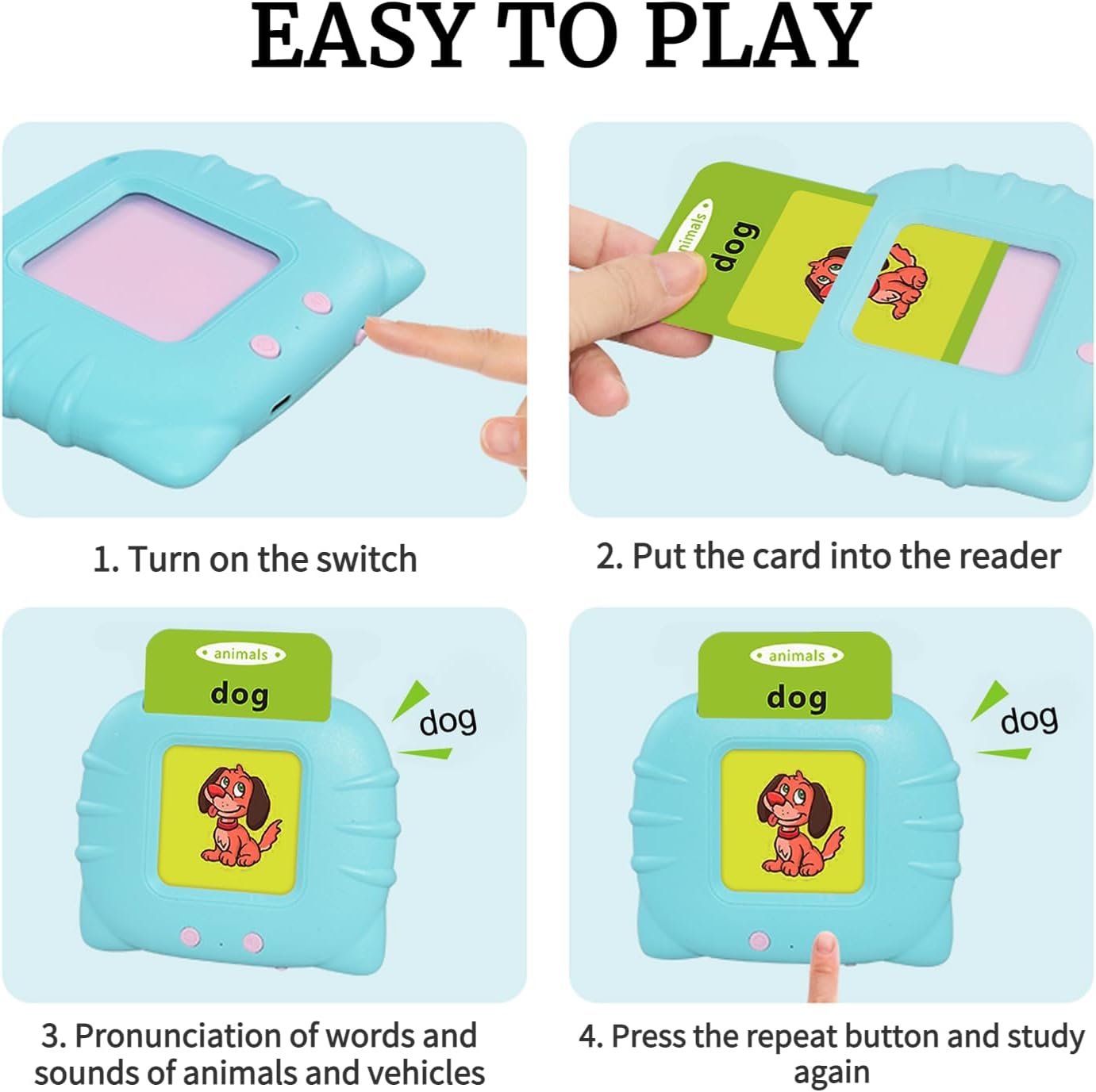 Toddler Toys for 2 3 4 5 Years Old Boys, 224 Sight Words Talking Flash Cards, Sensory Toys for Autistic Children, Autism Learning Toys, Speech Therapy Toys