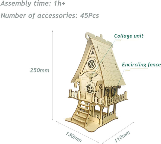 3D Wooden Puzzles - Carnival House Building Kits - Suitable for Teenagers, Men/Women, Families - Desk Decor/DIY Hobbies/Gifts for Teens&Kid（Storage）