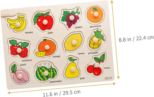 8 pcs Funny Preschool Girls Shape Knob Enlightenment Puzzle Kids Peg Children and Toddler Educational Learning Toy for Toys Board Kindergarten Boys Wooden Puzzles Gifts