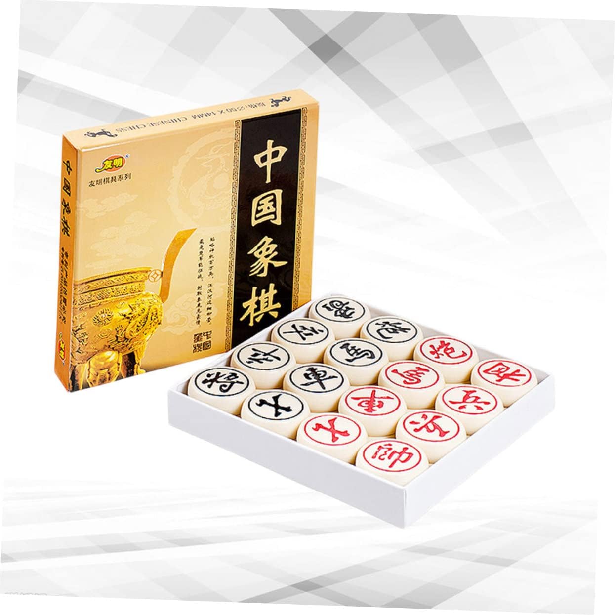 Wood Toys Desktop Toys Wooden Board Game Early Learning Game Xiangqi Chinese Chess Educational Toy Chess Game High-end Chinese Chess Game Board Beige 3D Wooden Puzzle Chinese Chess