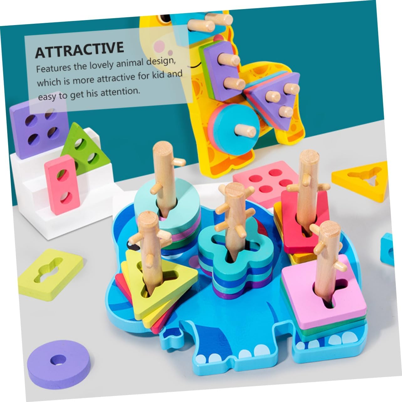 1 Set Building Blocks Building Blocks for Kids Childrens Toys Stacking Toys Wooden Geometric Blocks Wooden Educational Toys Matching Block Toy Geometry Block Wooden Puzzle