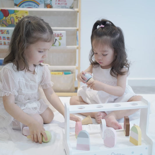 Wooden Ice Cream Set Wood Ice Cream Toy for Kids 10pc Ice Cream Toys for Toddlers