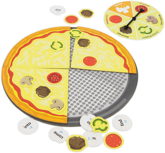 Sight Words Pizza Board Game | 120 Vocabulary Words for Reading & Spelling Readiness (Dolch & Fry) | Educational Learning Board Games for Kids | Teaching Tool for Parents & Teachers