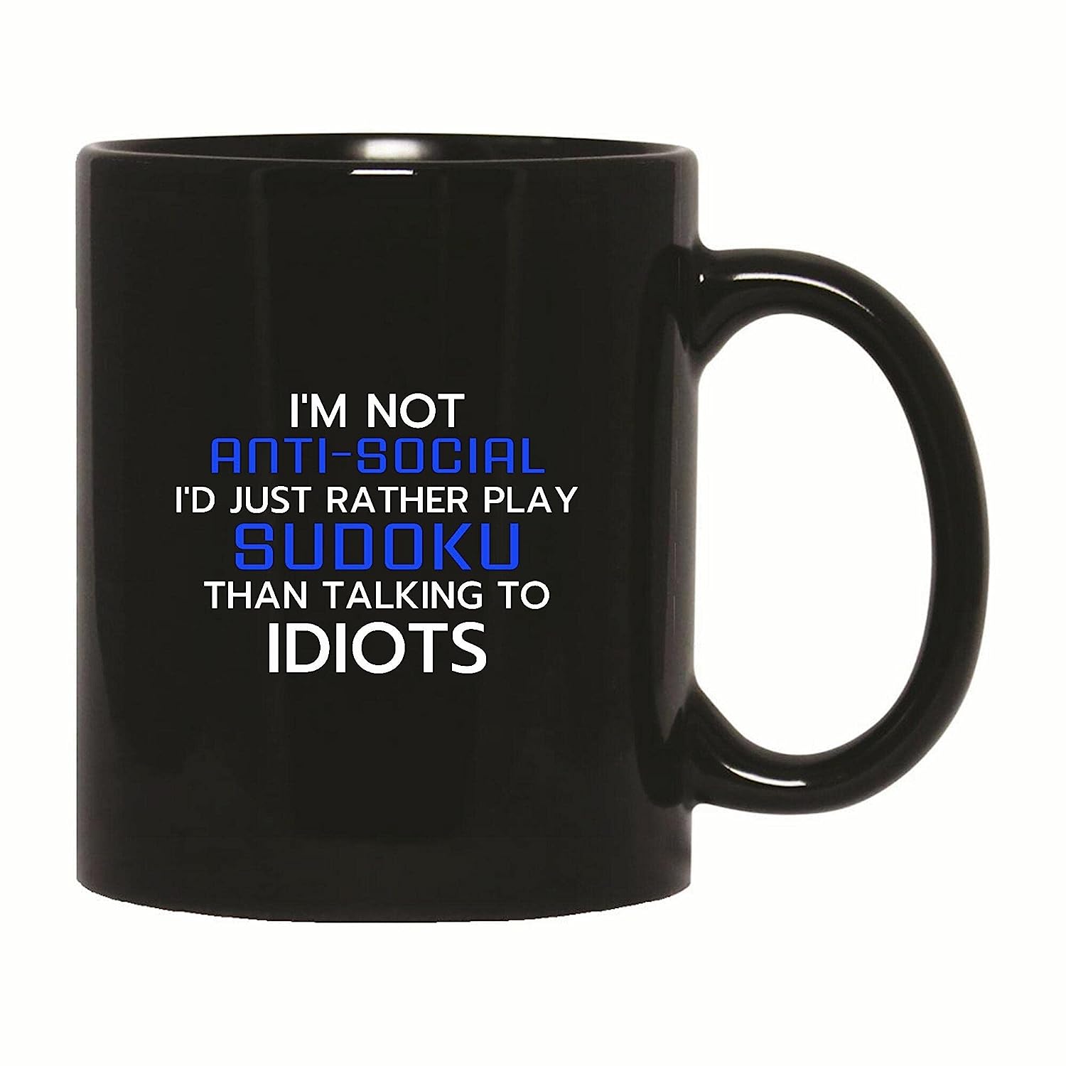 Funny Sudoku Gifts for Everyone Who Prefer Solving Puzzles over Unwanted Conversation 11oz 15oz Black Coffee Mug