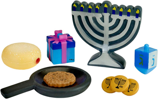 My First Chanukah Play Set - 7 Piece Hanukkah Toy Gift Set for Kids, Jewish Holiday Bulk Party Favors Pretend Play Fun & Educational Festival of Lights Play Kit Perfect for Hours of Fun!