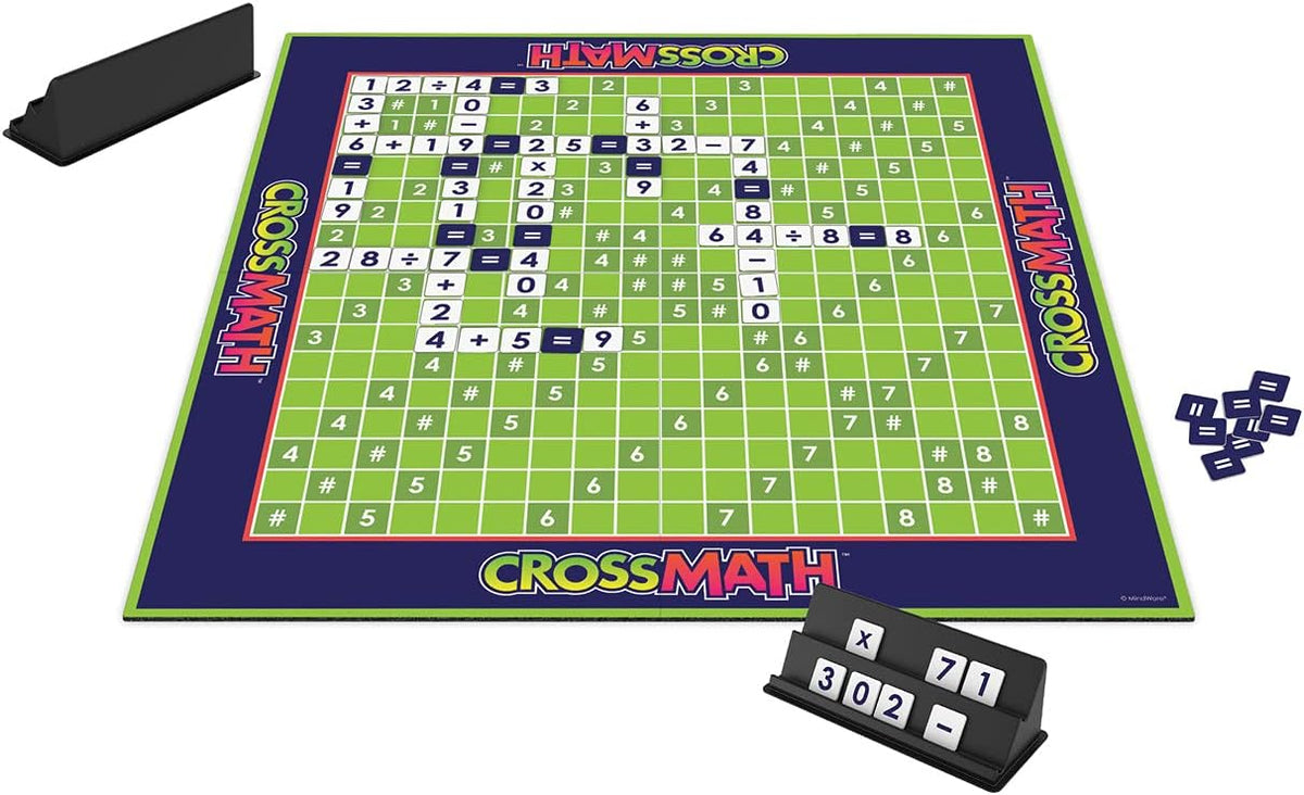 CrossMath – Math Educational Board Games for Kids - 2 to 4 Players - Ages 7 & Up – Improves Math Skills and Promotes Strategic Thinking